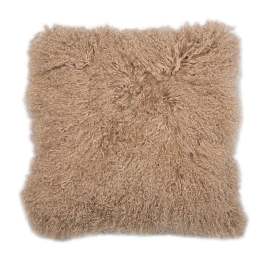 Kussen Tibetaanse Schapenvacht Beige