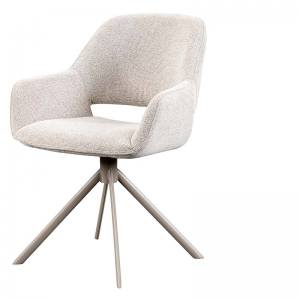 Eetkamerstoel Denzel Beige Met Beige Draaipoot