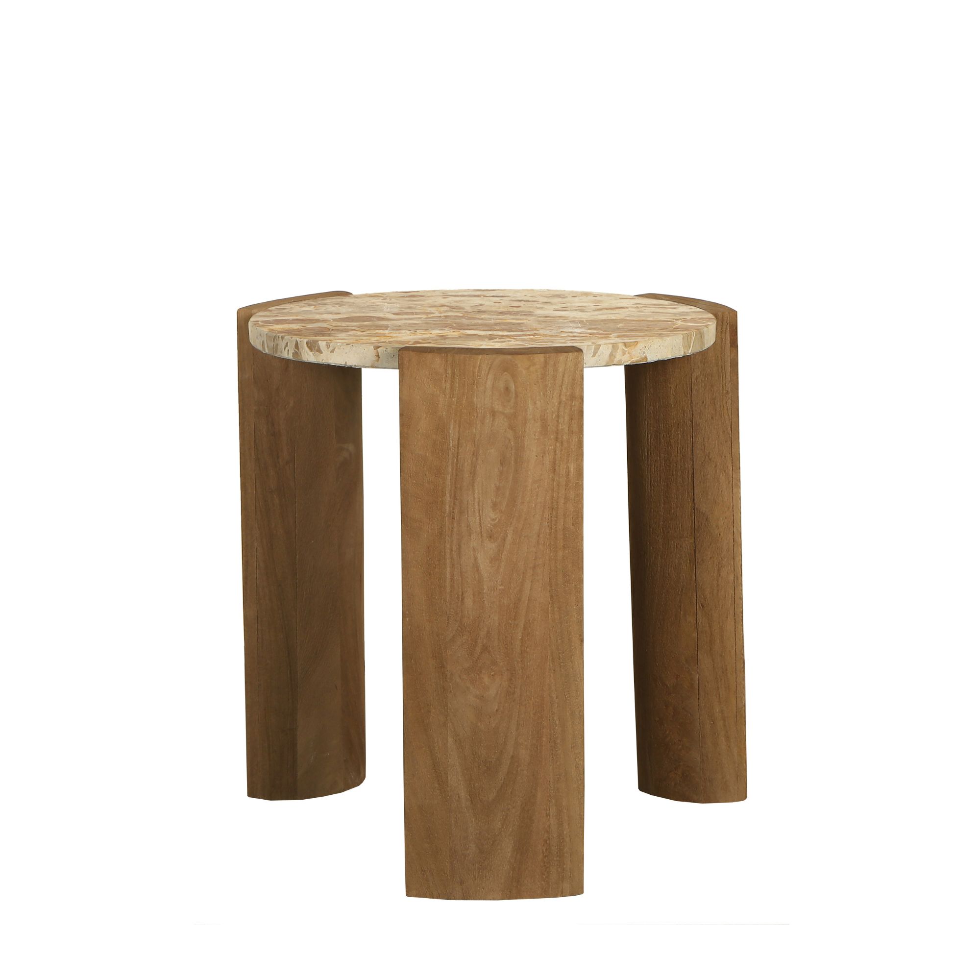Bijzettafel Naturel Marmer Mangohout S