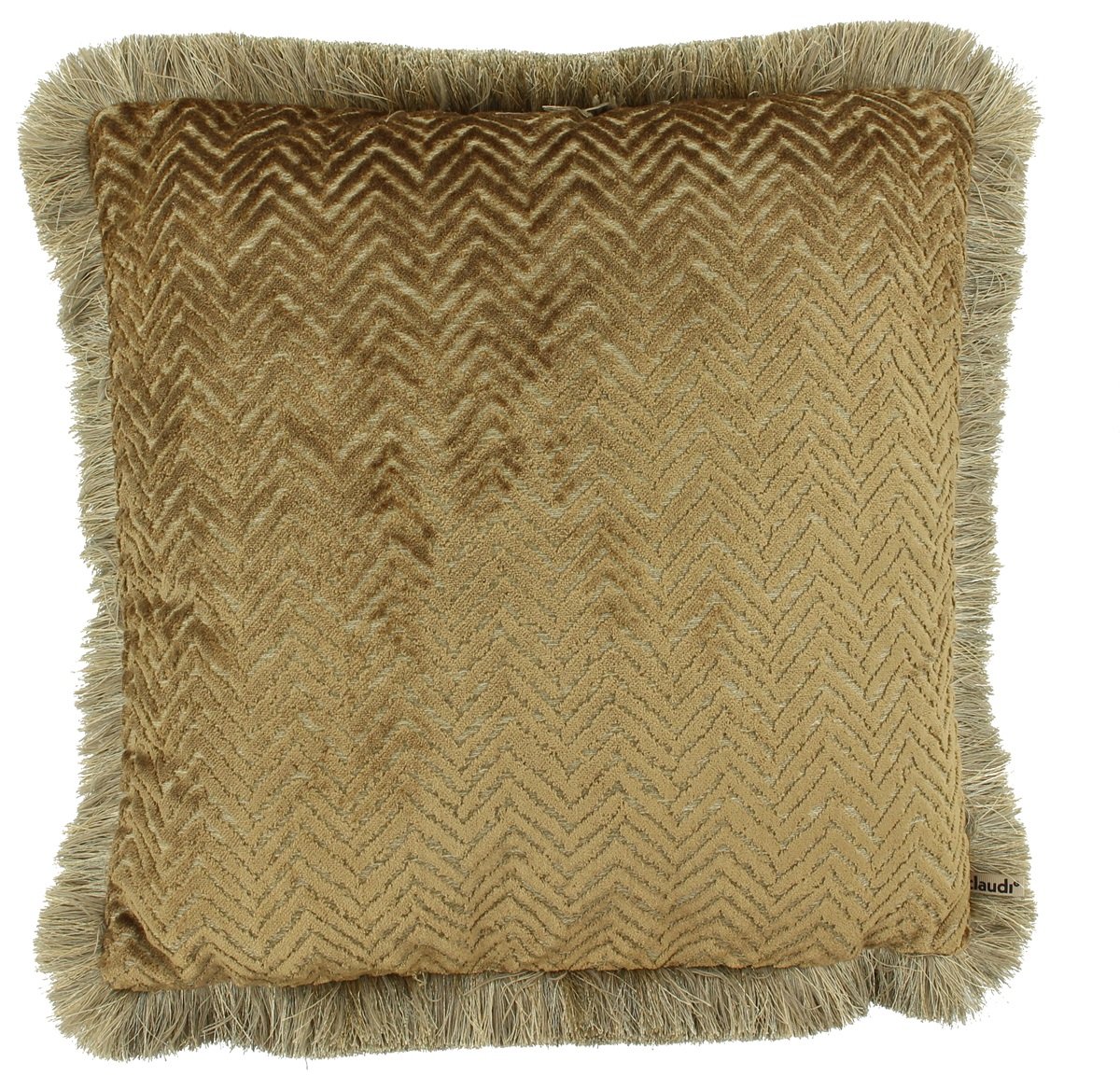 Claudi Velvella Dark Gold + Fringe Gold 45x45cm