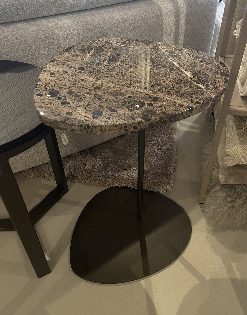 Side Table Brown Marble Organic