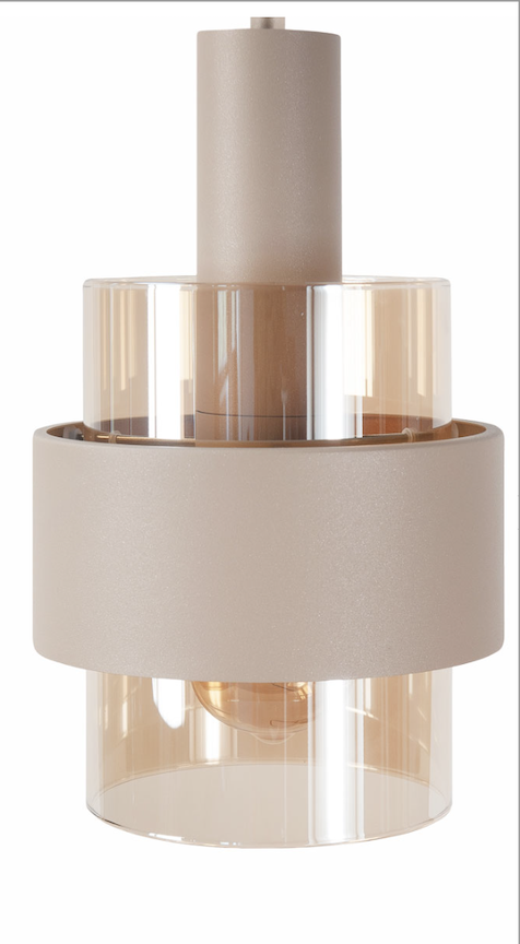 Vloerlamp Beige Glas - Afbeelding 2