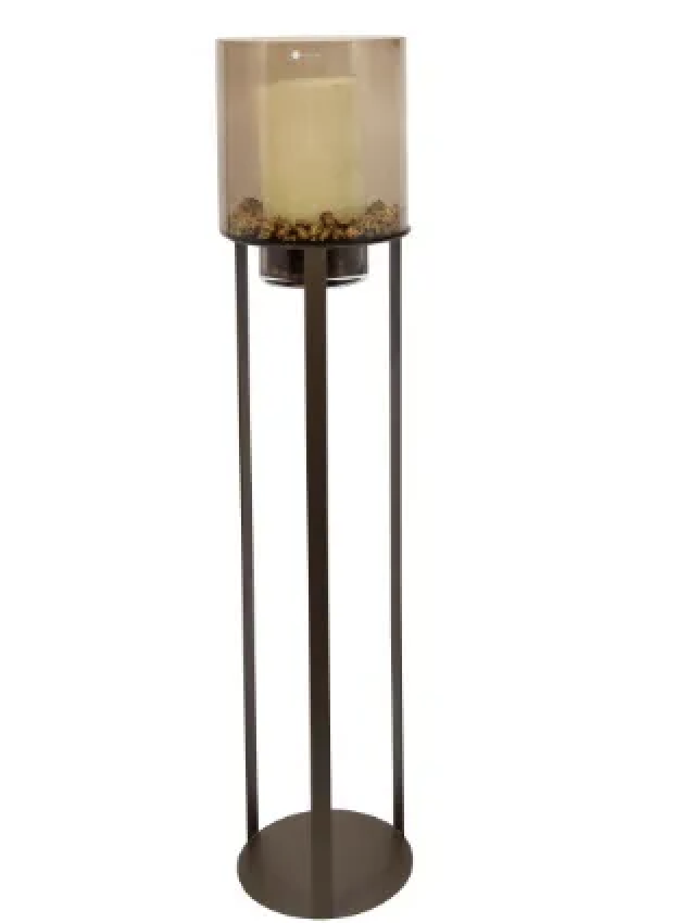 Windlicht Staanders Open Brown M