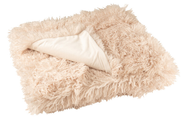 Plaid Faux Fur Beige