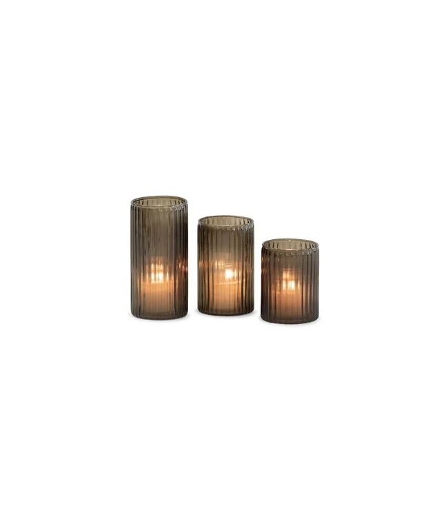 Votive Ribbed Sprayed Smoke L